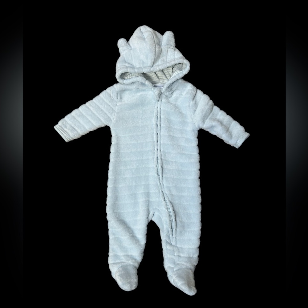 Sterling Baby  Cozy Blue Hooded Baby One Piece